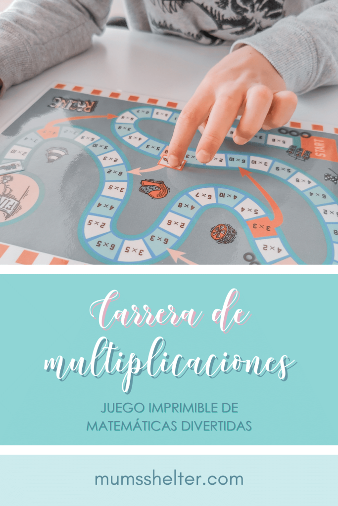 Matemáticas divertidas · Carrera de Multiplicaciones un juego imprimible