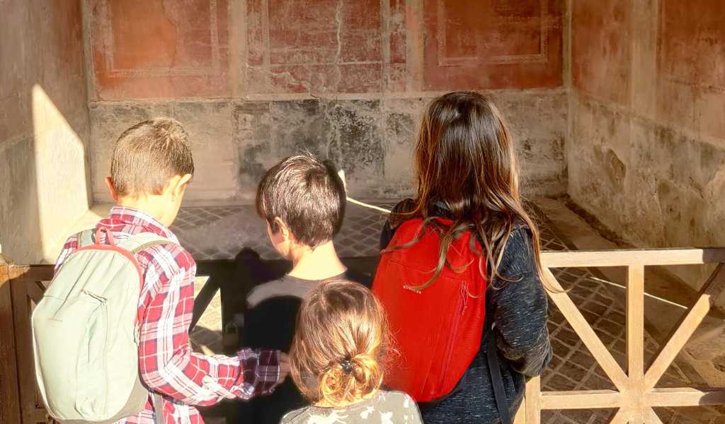 Visitar Pompeya con niños